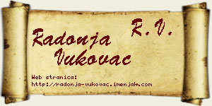 Radonja Vukovac vizit kartica